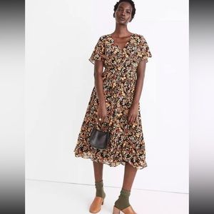 Madewell - Dolman-Sleeve Ruffle-Hem Midi Dress